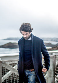 Manteau Laine et Cachemire Marine